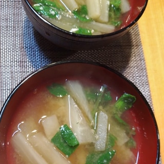 エコレシピ☆ラディッシュの葉と大根の味噌汁